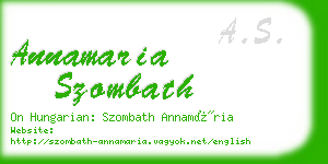 annamaria szombath business card